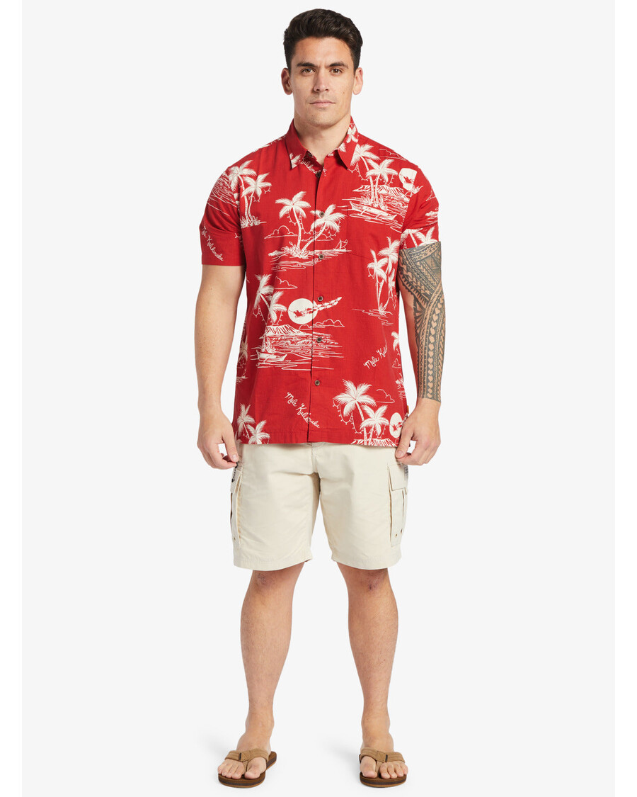 Quik Silver Waterman Ahi Holiday Shirt - Ahi Holiday Aura Orange