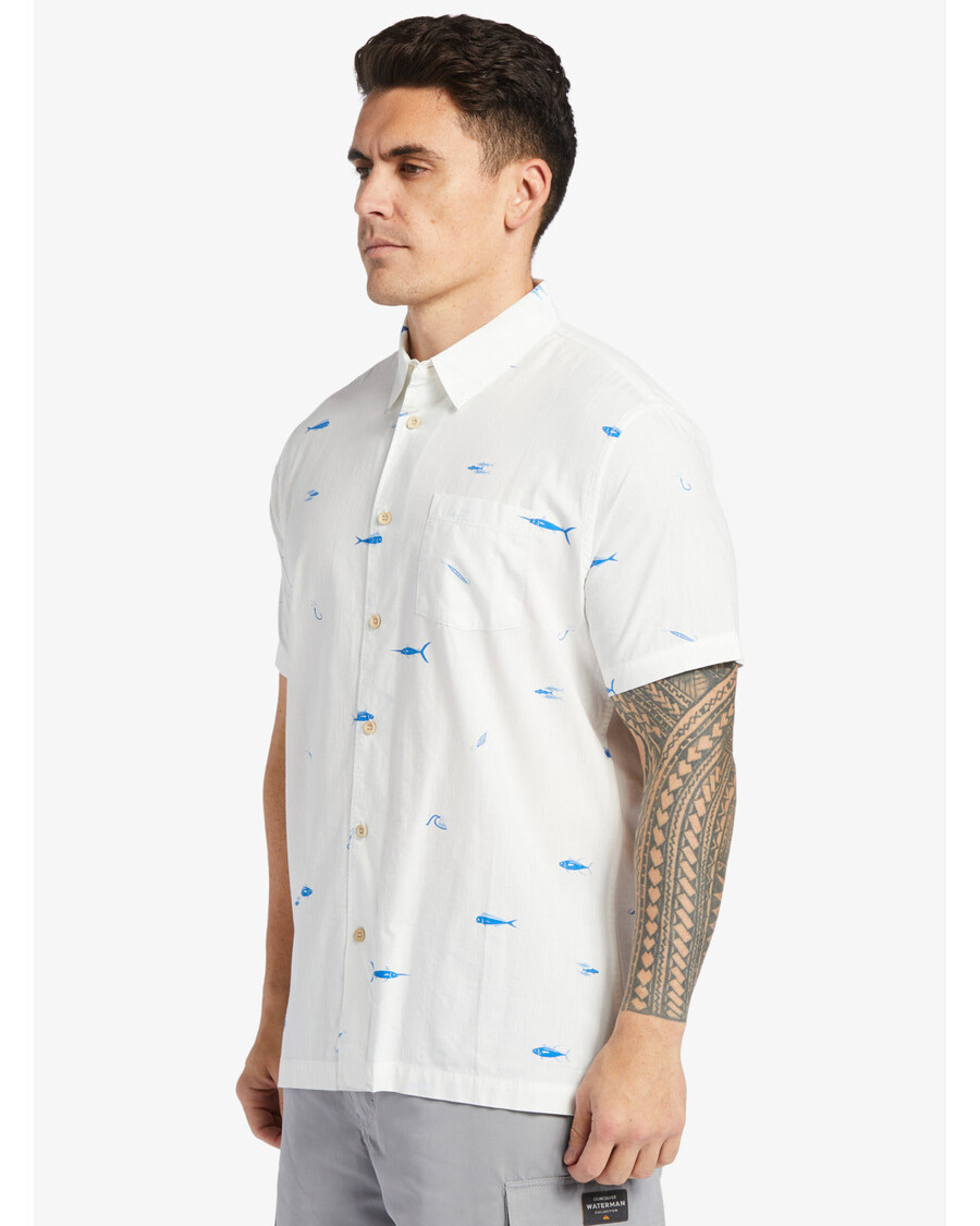 Quik Silver Waterman Big Pond Shirt - Big Pond White