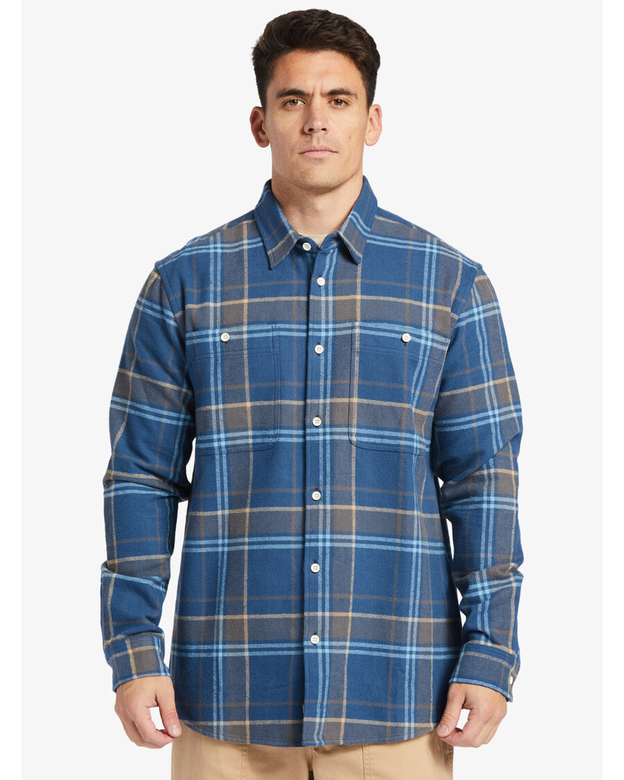 Quiksilver Waterman κάτω κορυφογραμμή φανελένιο μακρυμάνικο μπλουζάκι - σημαία μπλε κάτω κορυφογραμμή