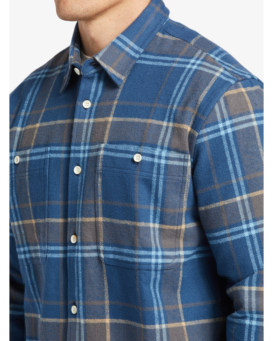 Quiksilver Waterman κάτω κορυφογραμμή φανελένιο μακρυμάνικο μπλουζάκι - σημαία μπλε κάτω κορυφογραμμή