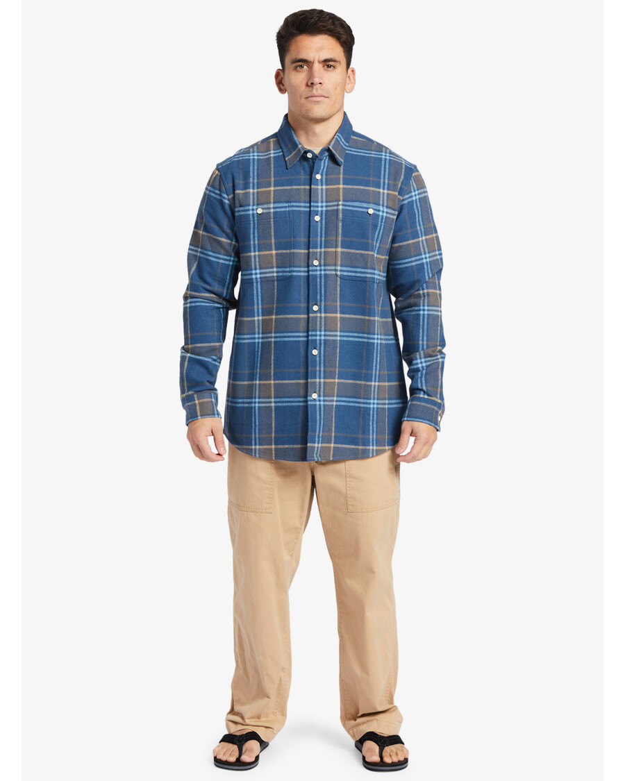 Quiksilver Waterman κάτω κορυφογραμμή φανελένιο μακρυμάνικο μπλουζάκι - σημαία μπλε κάτω κορυφογραμμή