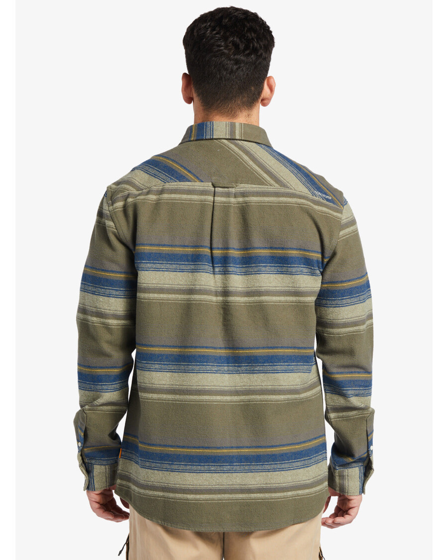 Quik Silver Waterman Lowest Tide Flannel Long Sleeve Top - Dusty Olive Lowest Tide