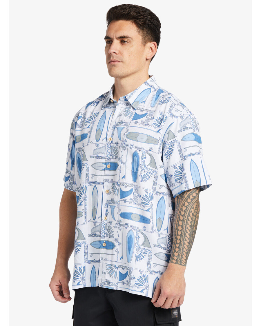 クイックシルバー ウォーターマン ロングボード シャツ - ホワイト ロングボード