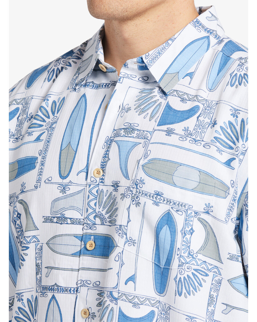 クイックシルバー ウォーターマン ロングボード シャツ - ホワイト ロングボード