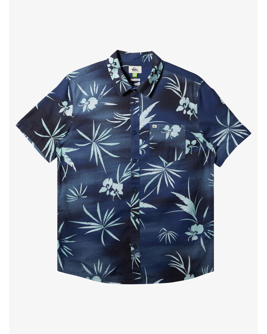 Quiksilver Fade Out Košile S Krátkým Rukávem - Námořní Akademie Fade Out