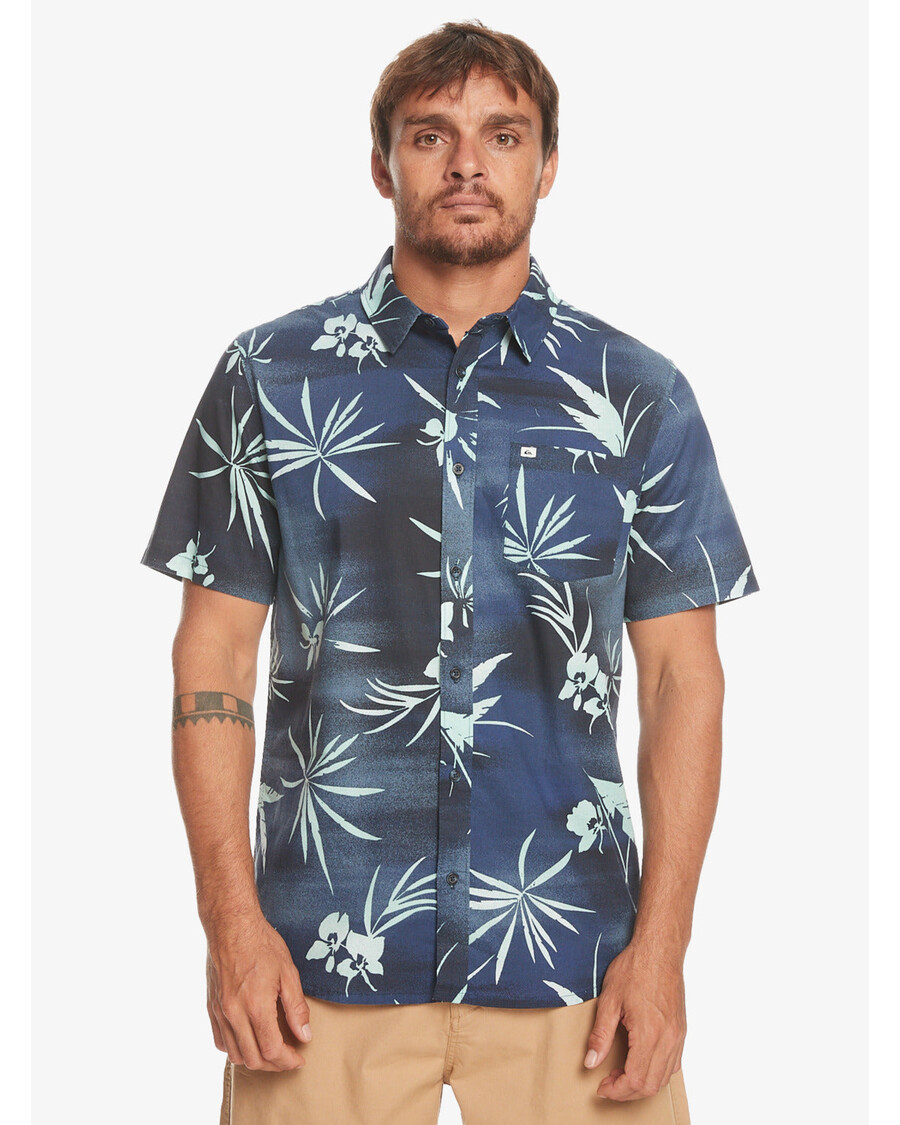 Quiksilver Fade Out Košile S Krátkým Rukávem - Námořní Akademie Fade Out