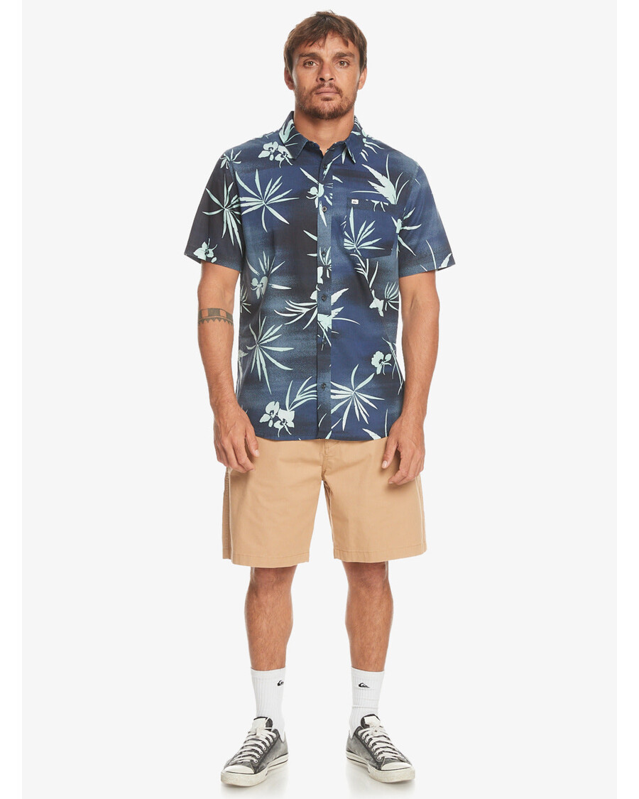 Quiksilver Fade Out Košile S Krátkým Rukávem - Námořní Akademie Fade Out