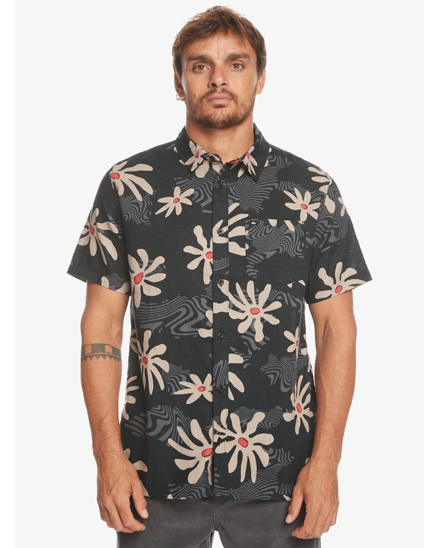 Quiksilver Trippy Cvetlična Srajca S Kratkimi Rokavi - črna Trippy Cvetlična