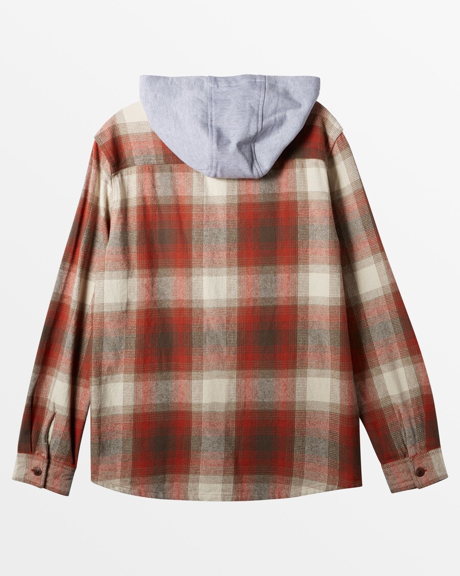 Quik Silver Kinloss Long Sleeve Hooded Shirt - Baked Clay Kinloss