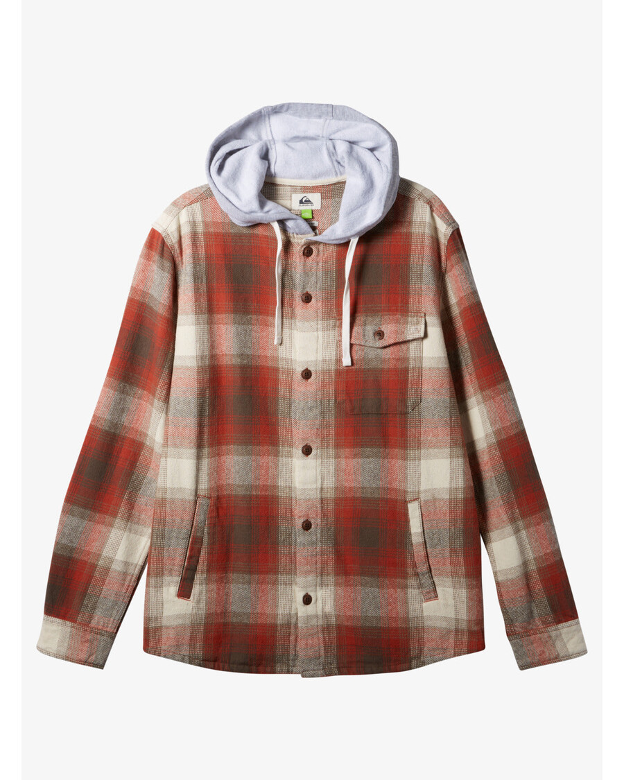 Quik Silver Kinloss Long Sleeve Hooded Shirt - Baked Clay Kinloss
