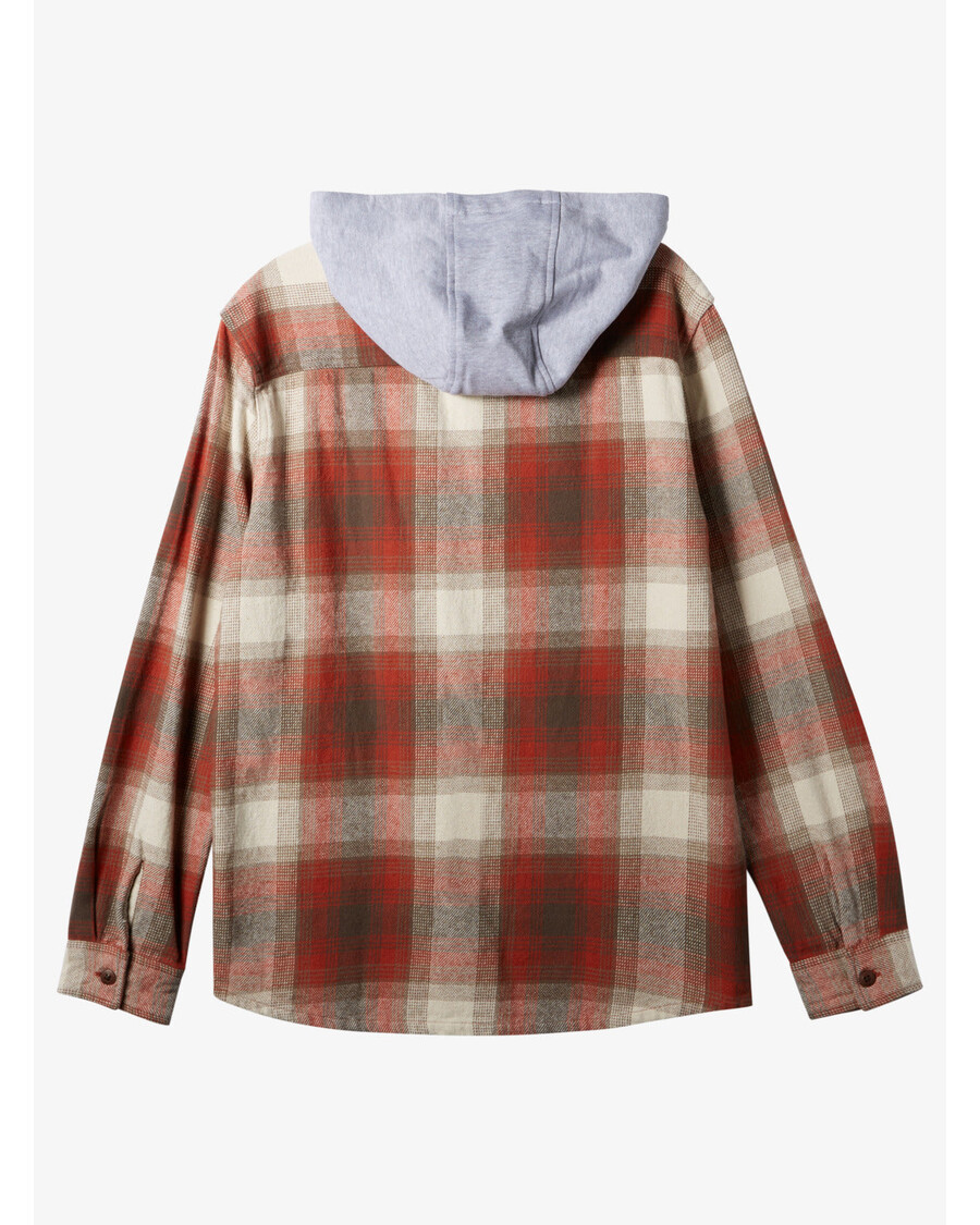 Quik Silver Kinloss Long Sleeve Hooded Shirt - Baked Clay Kinloss