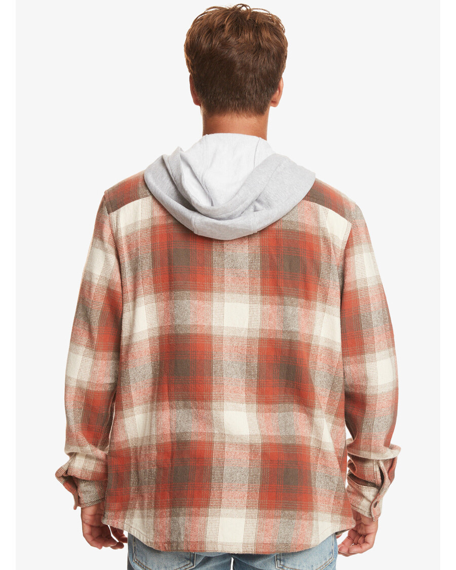 Quik Silver Kinloss Long Sleeve Hooded Shirt - Baked Clay Kinloss