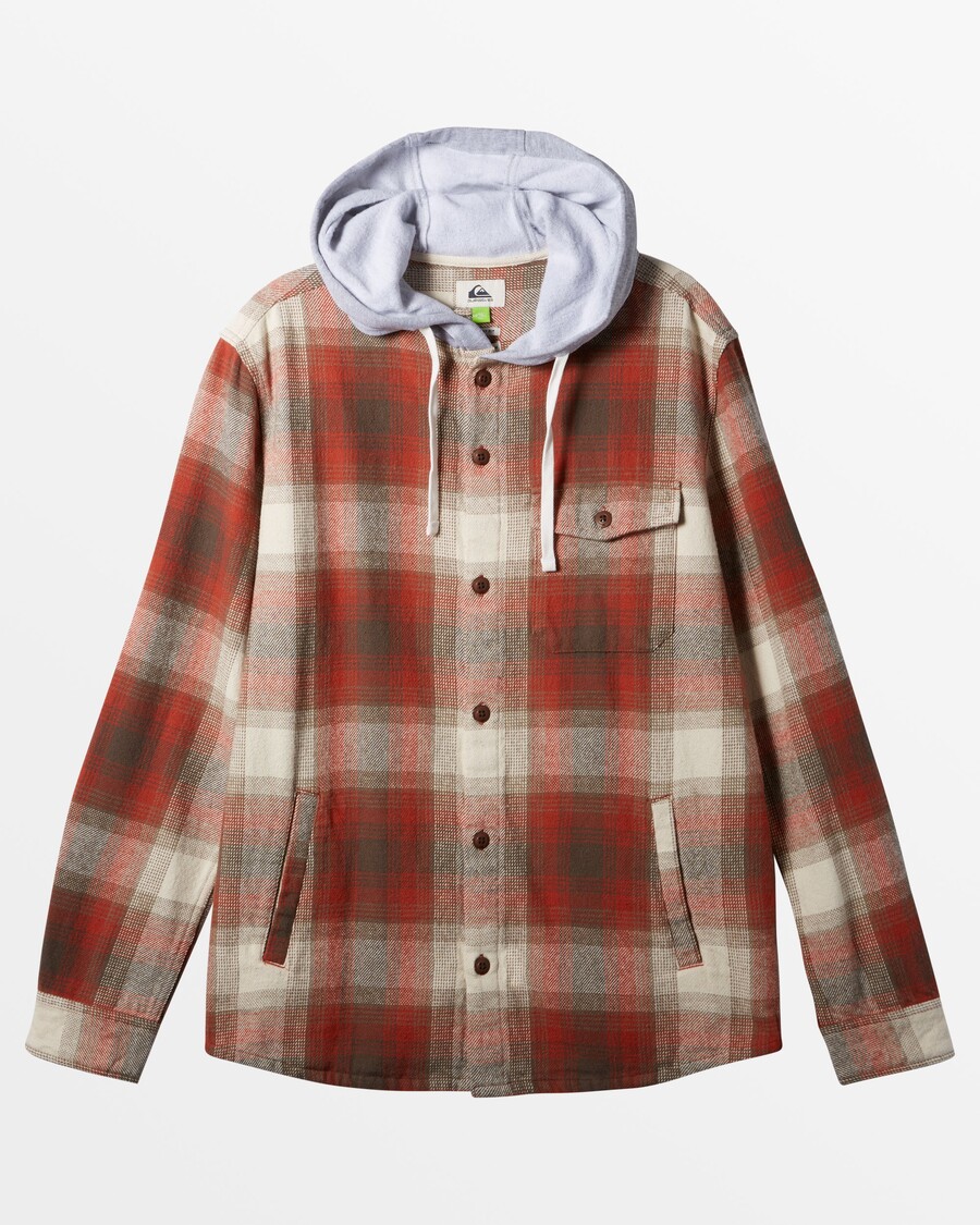 Quiksilver Kinloss Hosszú Ujjú Kapucnis Ing - Sült Agyag Kinloss