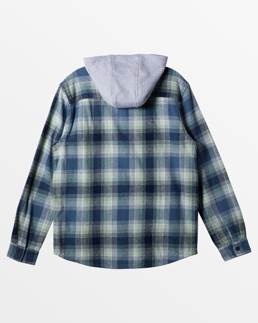 Quik Silver Kinloss Long Sleeve Hooded Shirt - Iceberg Green Kinloss