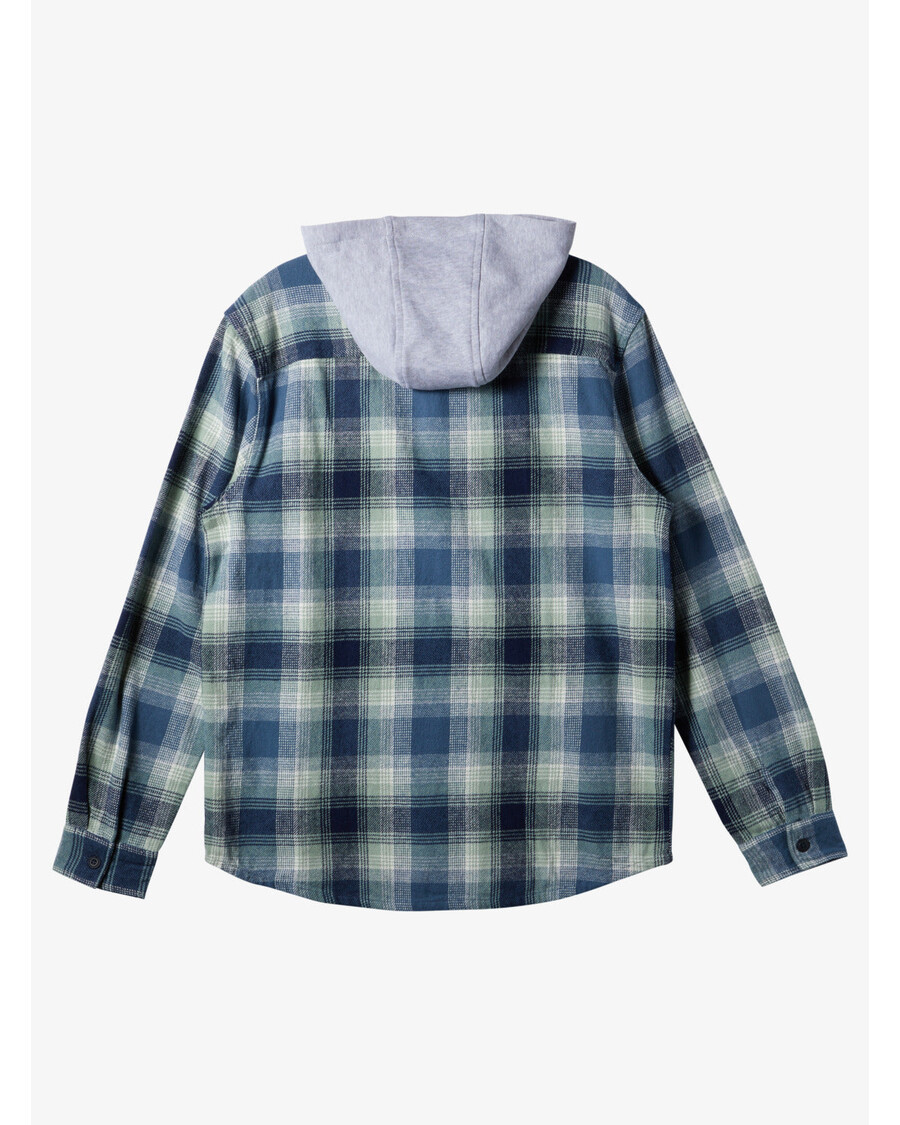 Quik Silver Kinloss Long Sleeve Hooded Shirt - Iceberg Green Kinloss