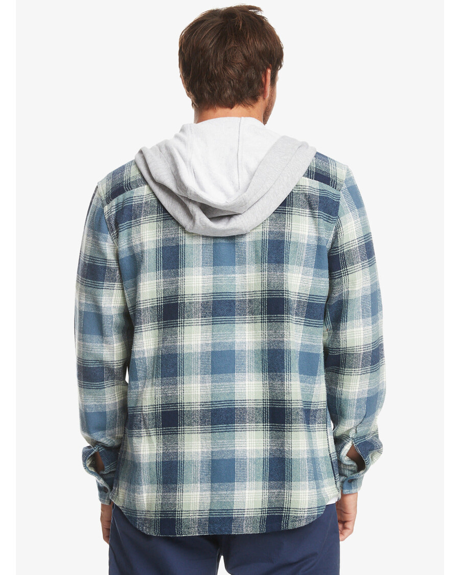 Quik Silver Kinloss Long Sleeve Hooded Shirt - Iceberg Green Kinloss