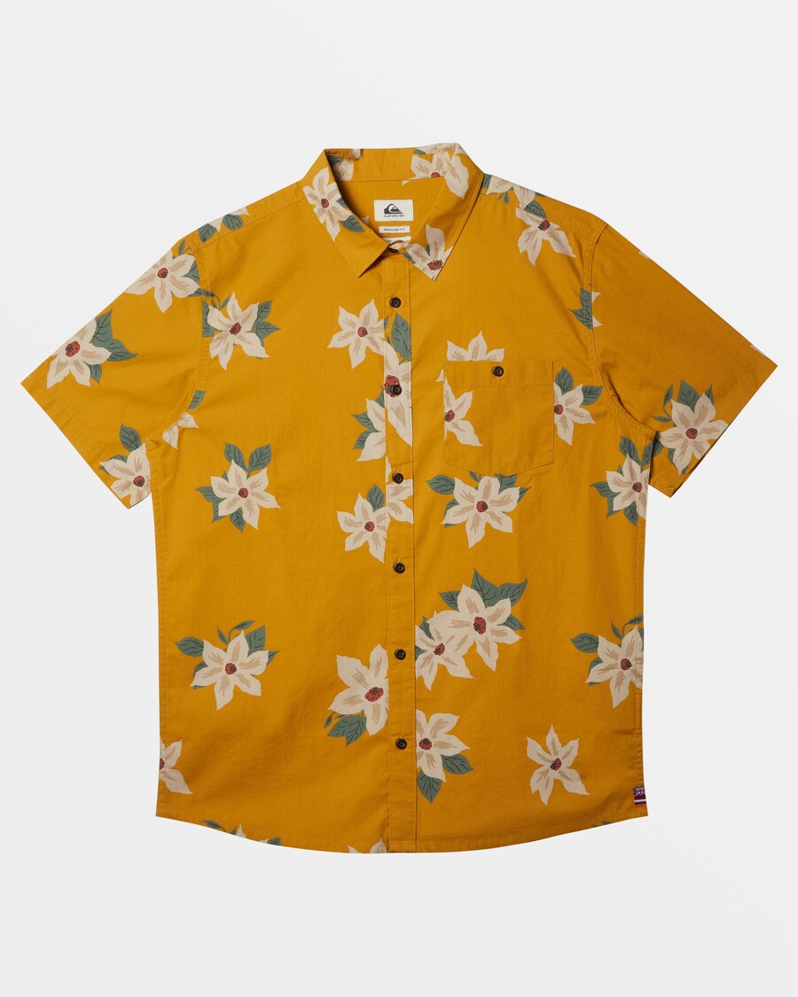 Kemeja Hawaii Quiksilver Hawaii Lei Day - Mustard