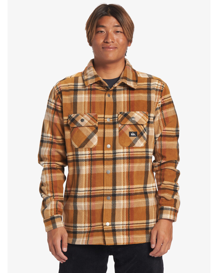 Quik Silver Surf Days Long Sleeve Fleece Shirt - Bone Brown Surf Days