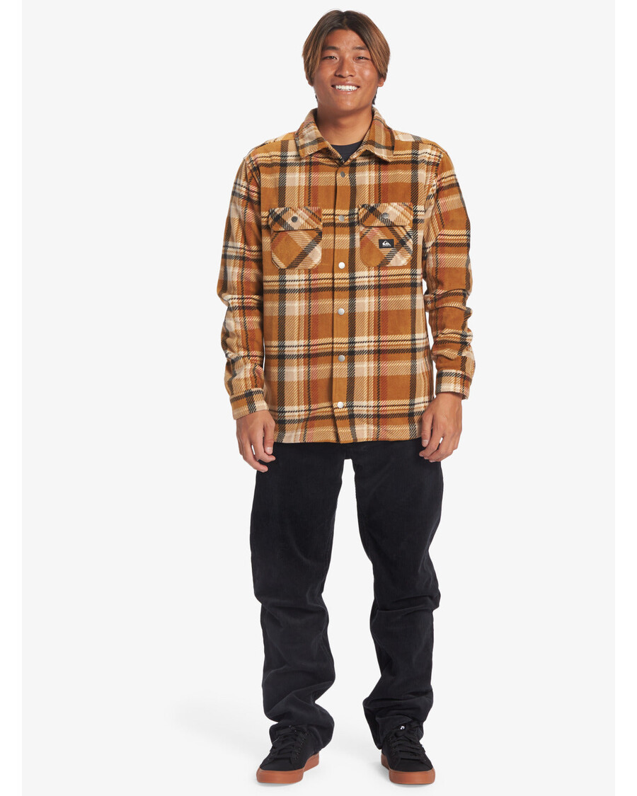 Quik Silver Surf Days Long Sleeve Fleece Shirt - Bone Brown Surf Days