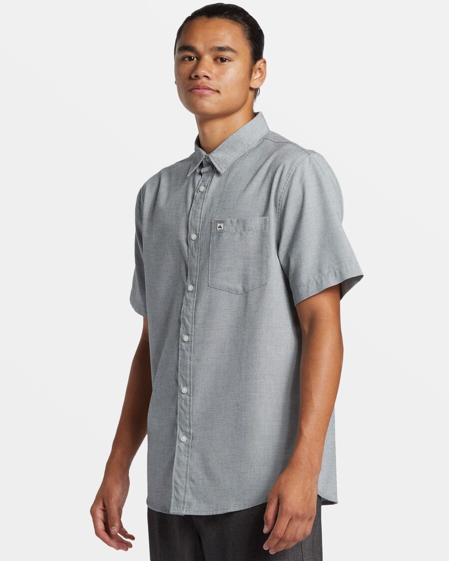 Quik Silver Shoreline Classic Short Sleeve Shirt - White Marble Heather