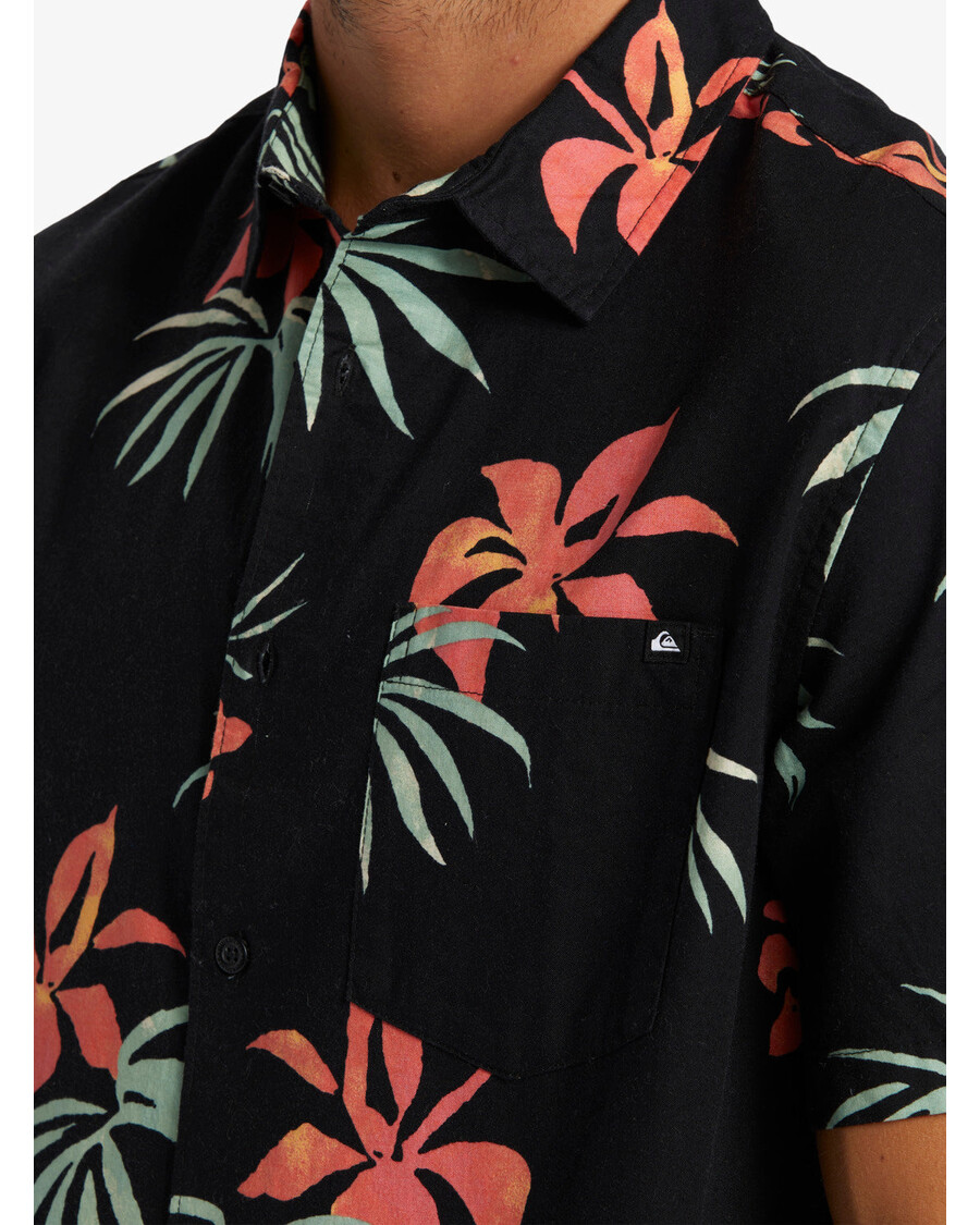 クイックシルバーアペロクラシック半袖シャツ - ブラック AOP ミックスバッグ SS