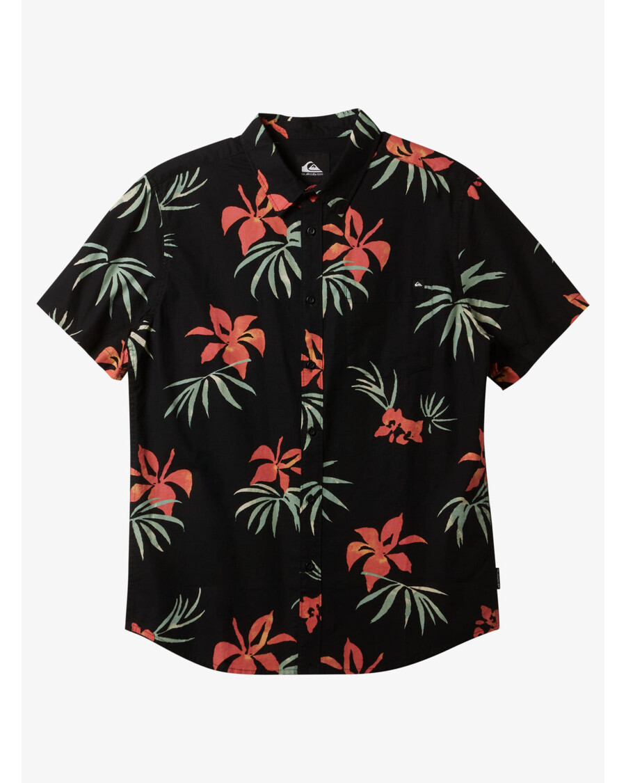 Quik Hõbedane Apero Klassikaline Lühikeste Varrukatega Särk - Must Aop Mix Bag Ss