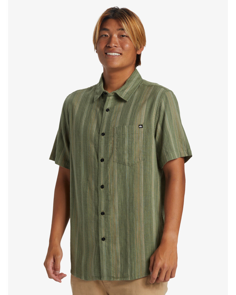 Quik Hopea Pyke Klassinen Lyhythihainen Paita - Merispray Slub Chambray