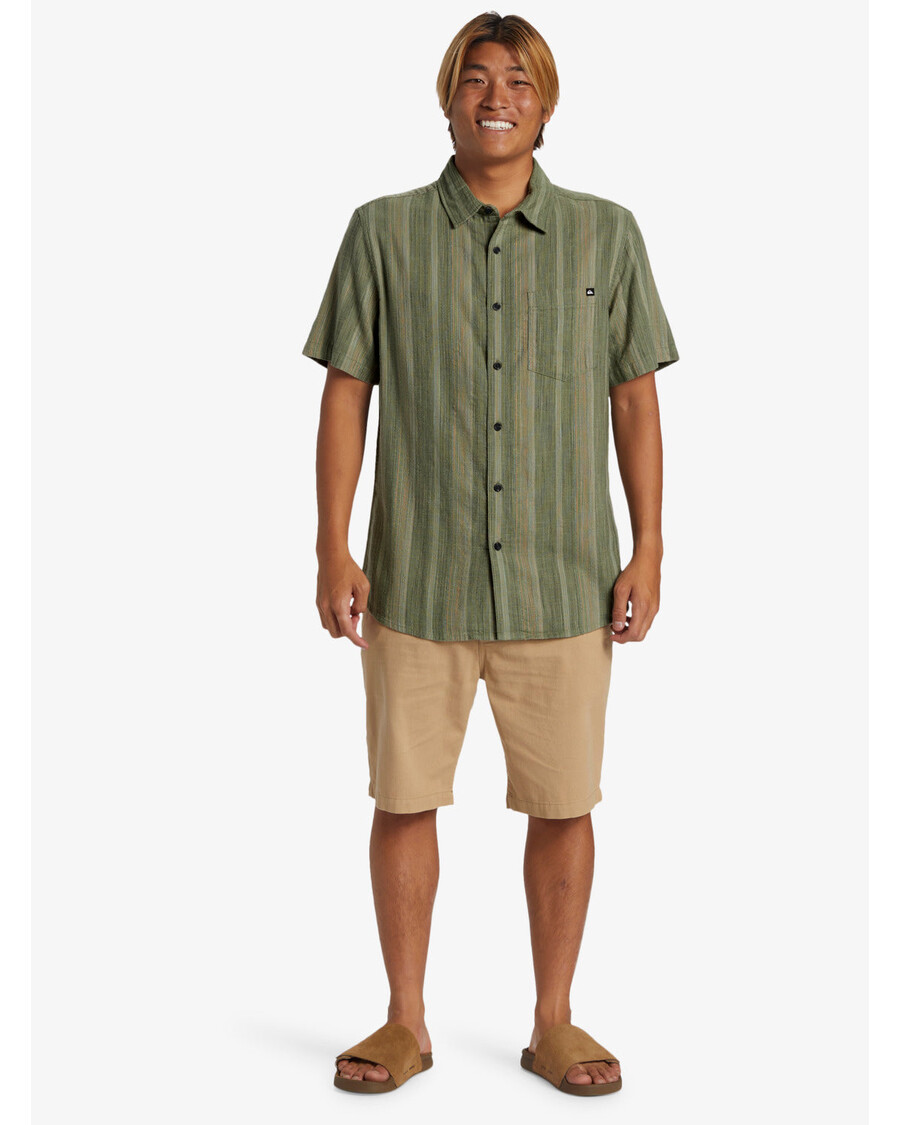 Quik Hopea Pyke Klassinen Lyhythihainen Paita - Merispray Slub Chambray