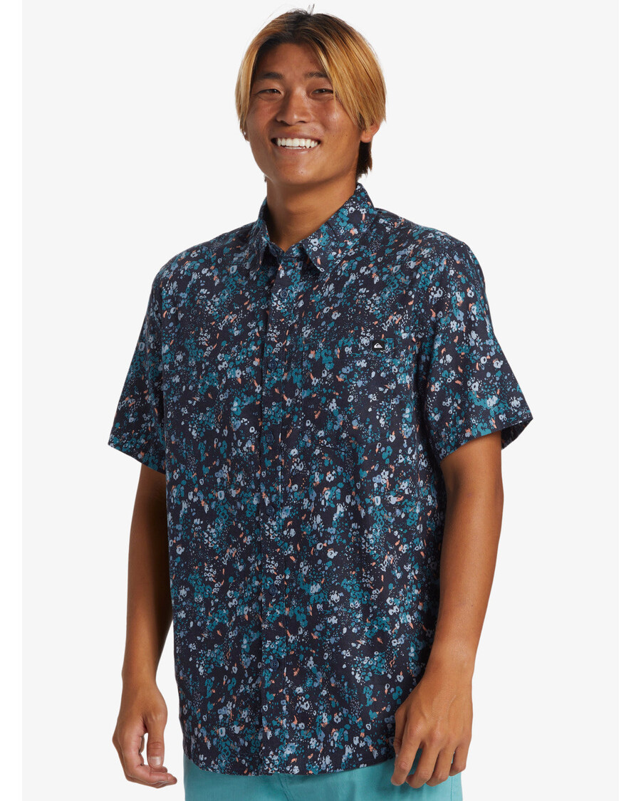 Quik Silver Fairway Klasická Košile S Krátkým Rukávem - Tmavě Námořnická Aop Best Ss