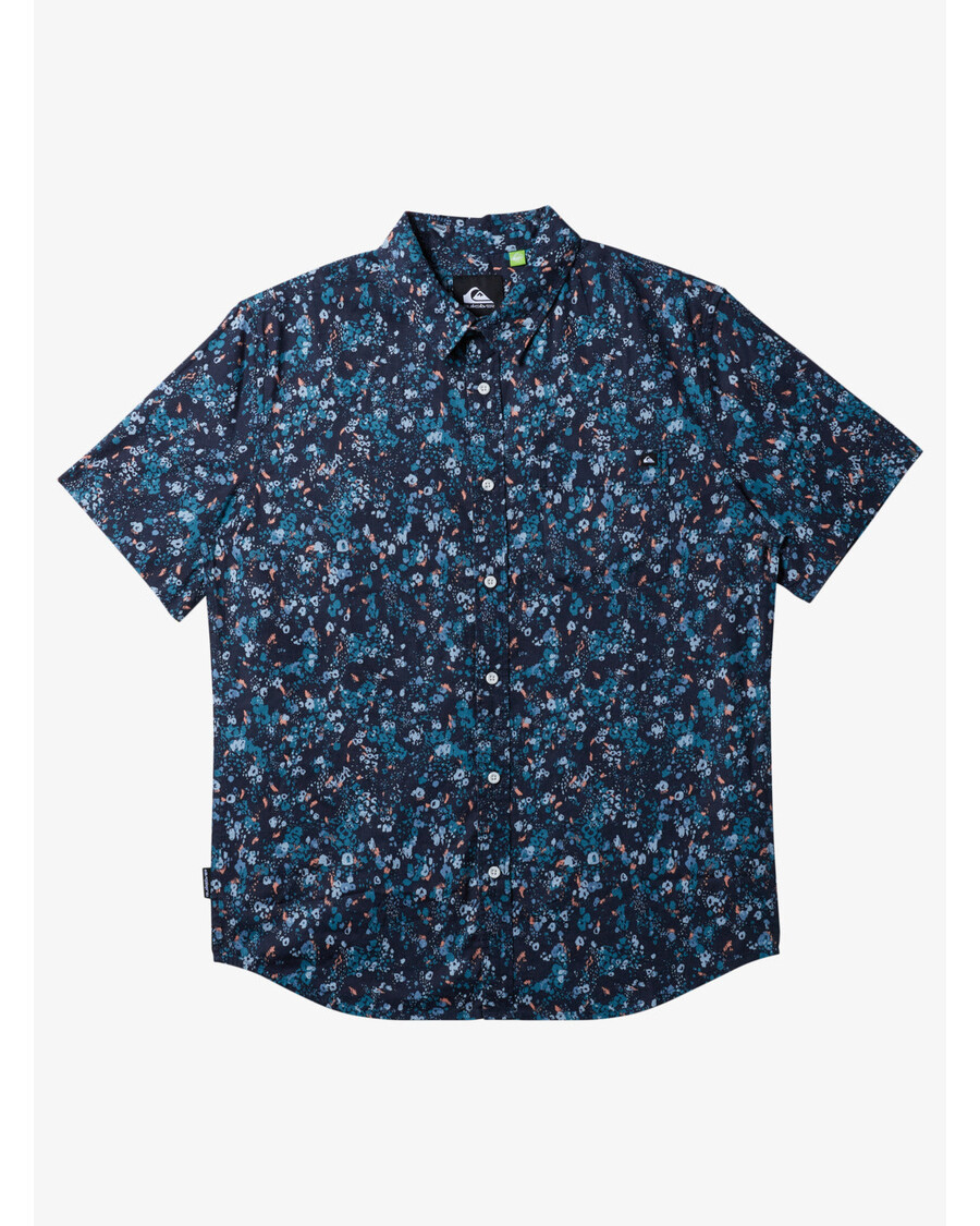 Quik Silver Fairway Klassisk Kortärmad Skjorta - Mörk Marinblå Aop Best Ss