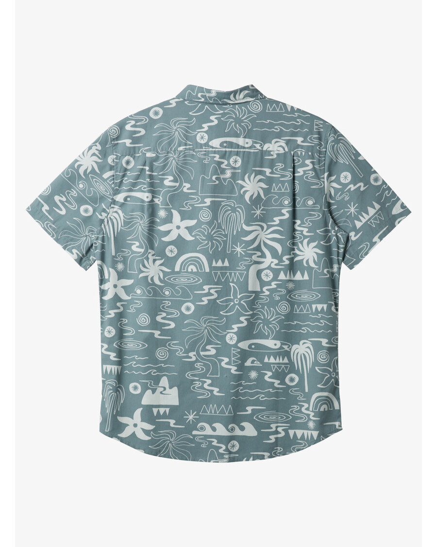 Quik Silver Tropical Breeze Classic Short Sleeve Shirt - Cadet Grey Aop Ss Woven