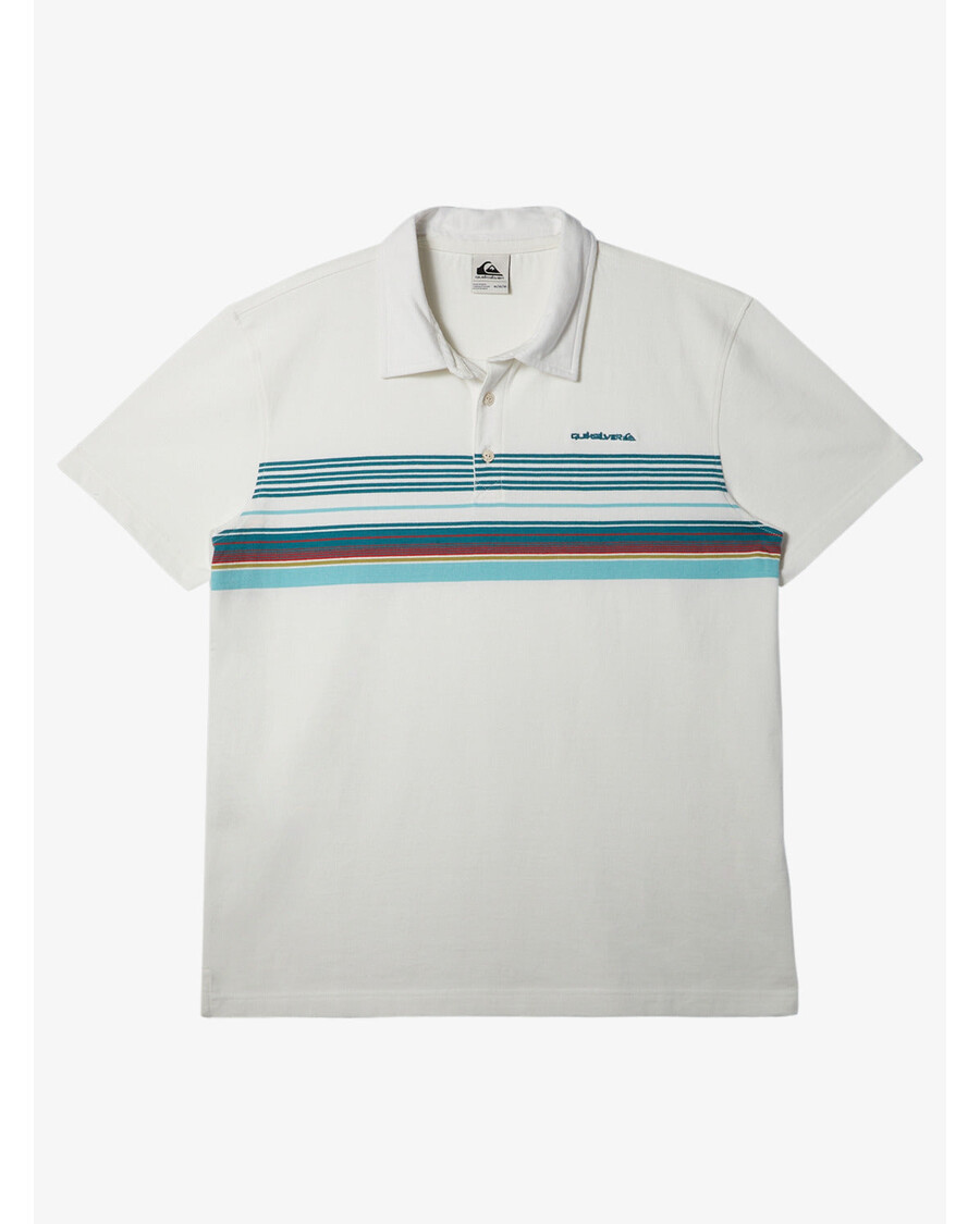 Quik Silver Banner Polo Shirt - Snow White Banner Ss Polo