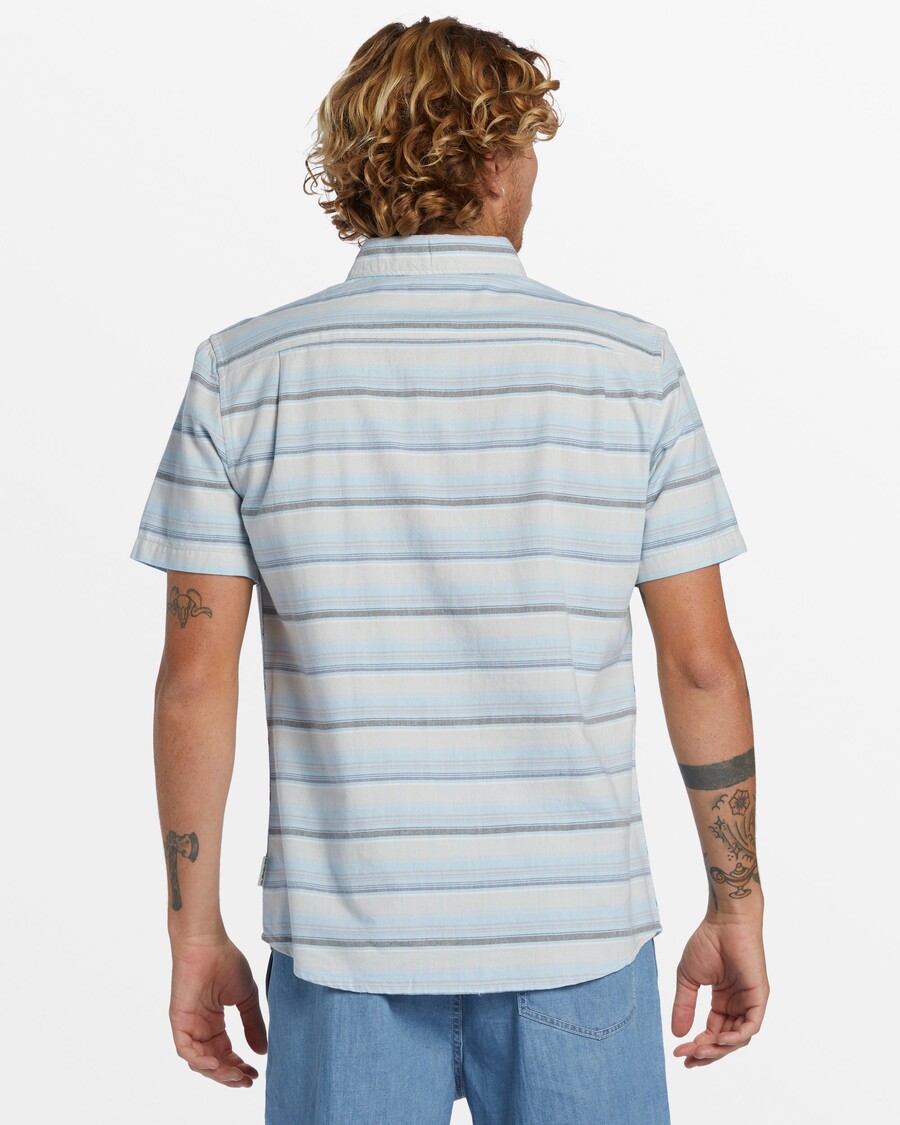 Классическая рубашка Quik с короткими рукавами в серебряную оксфордскую полоску —