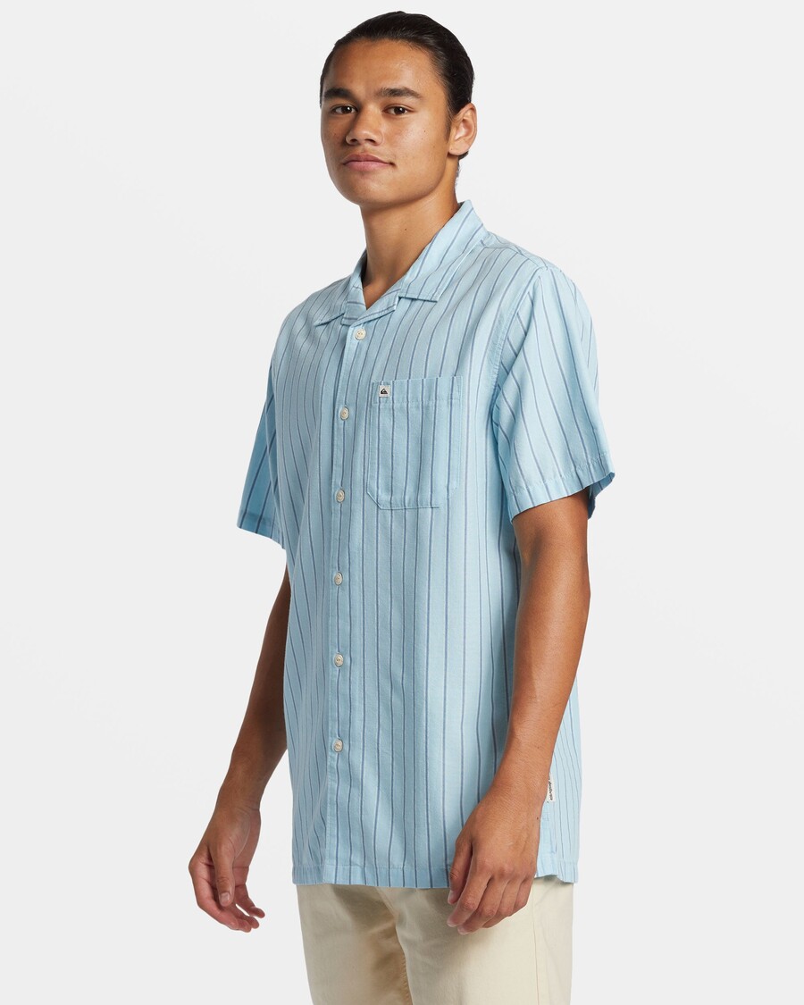 Quik Silver Casa Casual Short Sleeve Shirt - Airy Blue Casa Ss