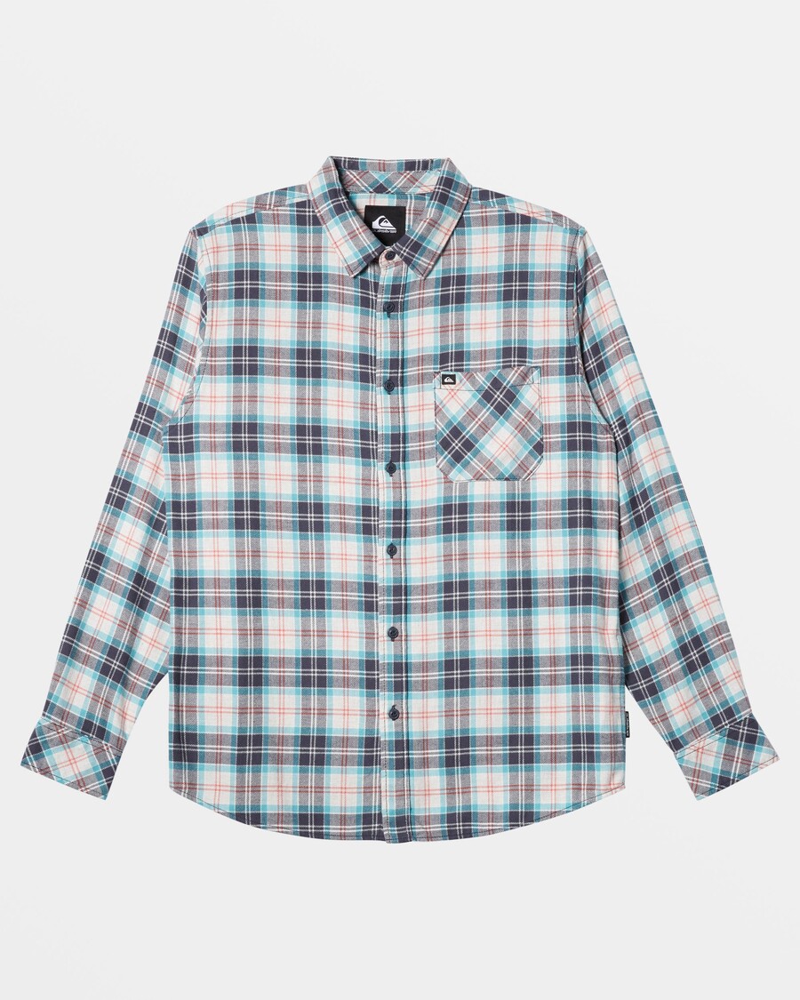 Quik Sidabriniai Ensign Klasikiniai Ilgomis Rankovėmis Flaneliniai Marškiniai - Balto Marmuro Ensign Classic Fl