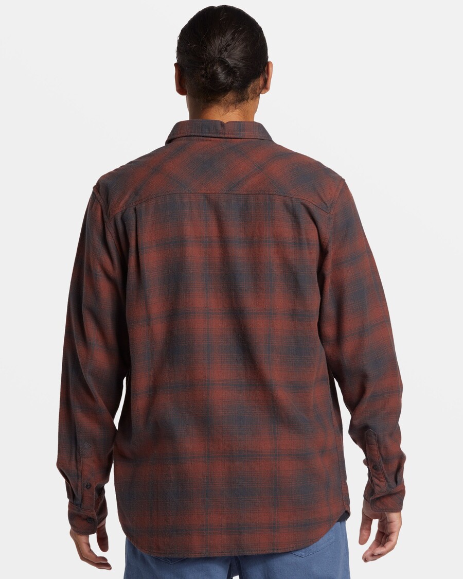 Quiksilver Logo Pikkade Varrukatega Flanell - Pruun Kivi Lago Klass Stch Fl