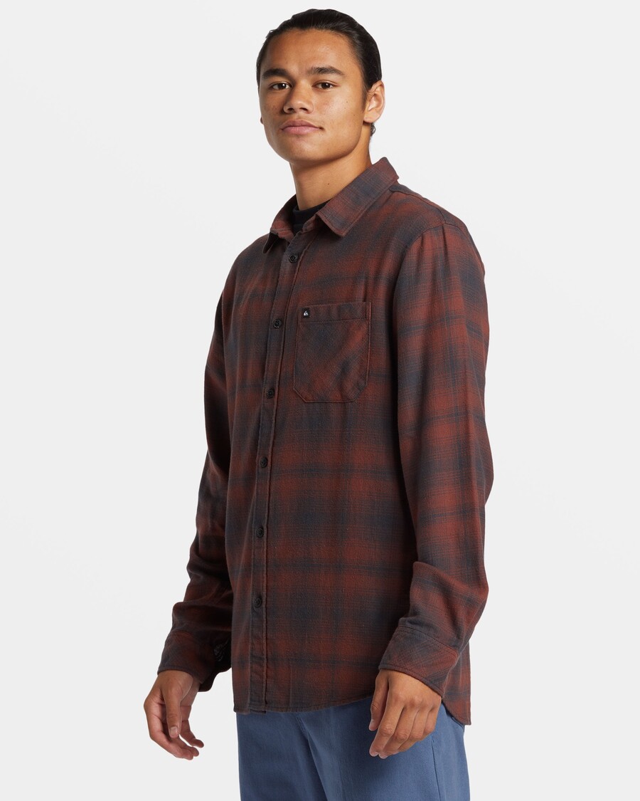 Quiksilver Logo Pikkade Varrukatega Flanell - Pruun Kivi Lago Klass Stch Fl