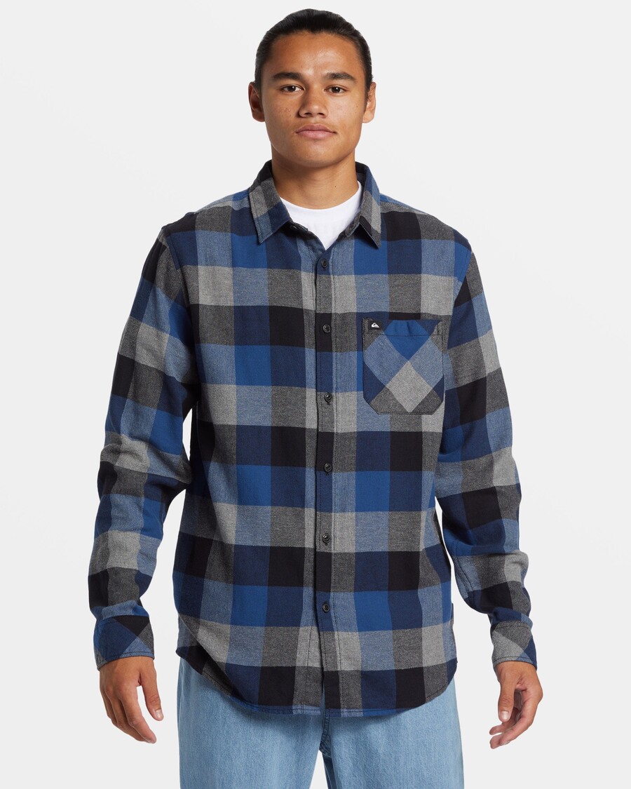 Quiksilver Motherfly Flanel S Dlhým Rukávom - Estate Blue Motherfly