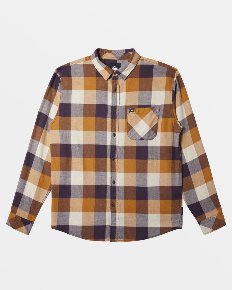 Quiksilver Motherfly Flanel S Dlhým Rukávom - Kostená Hnedá Matka Flanel
