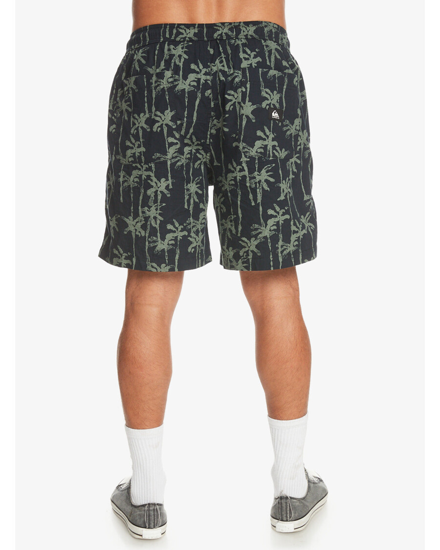 Quik Silver Taxer Print Elastic Waist Shorts - Laurel Wreath Painted Palms