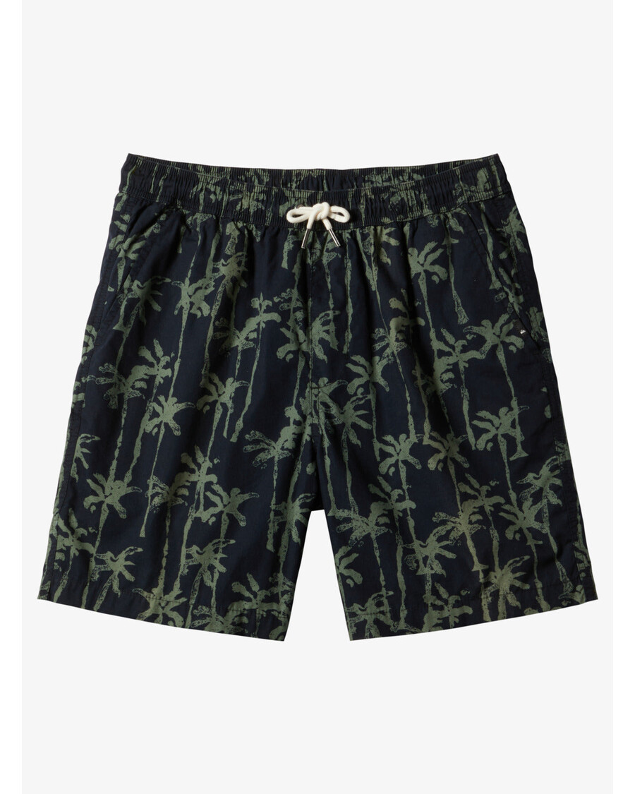 Quik Silver Taxer Print Elastic Waist Shorts - Laurel Wreath Painted Palms