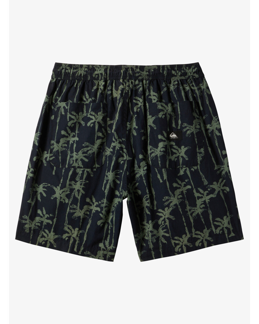 Quik Silver Taxer Print Elastic Waist Shorts - Laurel Wreath Painted Palms