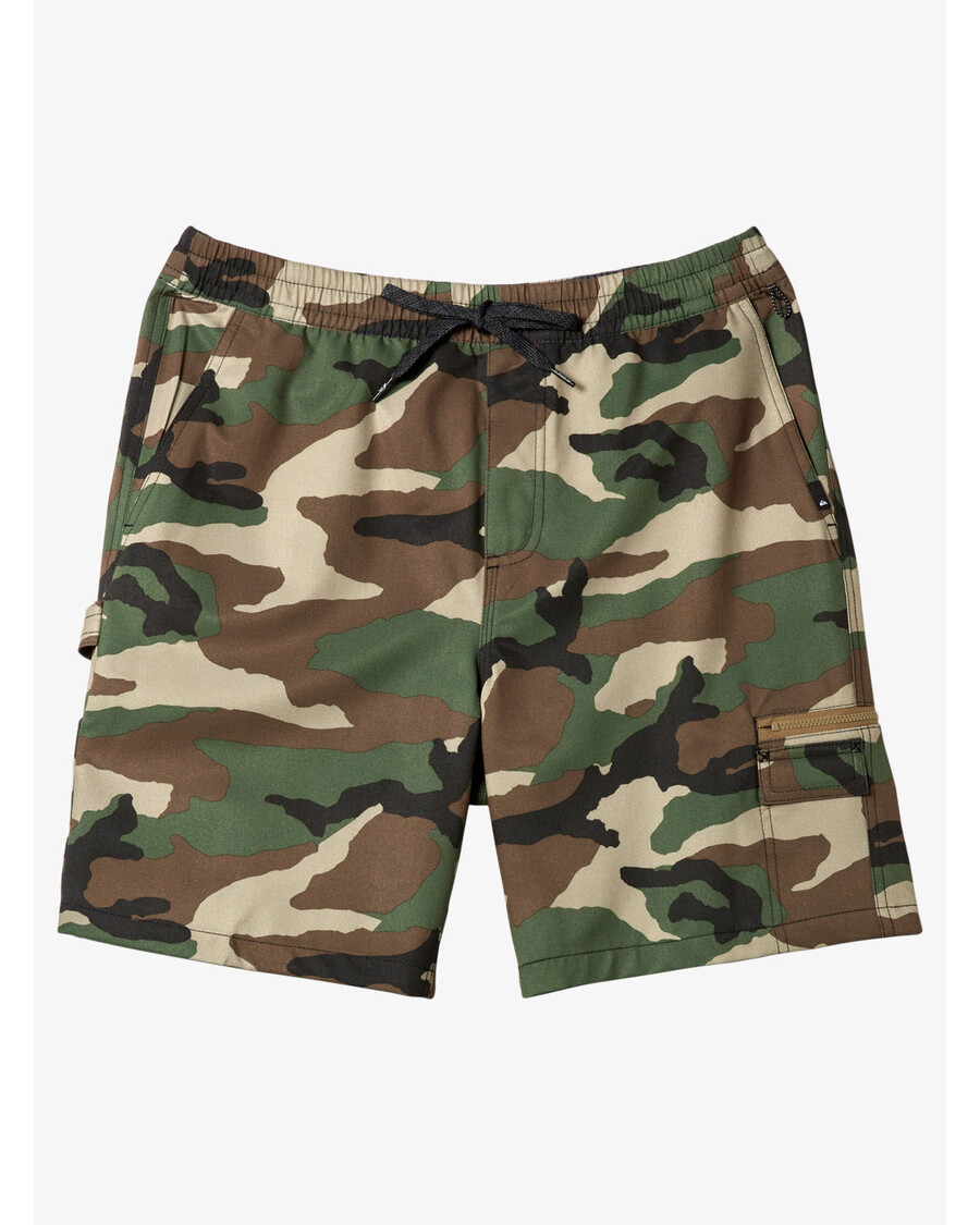 Quiksilver Taxer Cargo Obojživelník 19" Hybridní Kraťasy - Camo