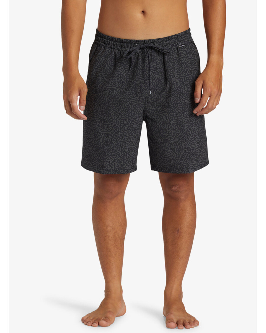 クイックシルバー タキサー プリント 水陸両用 18 インチ ハイブリッド ショーツ - ブラック