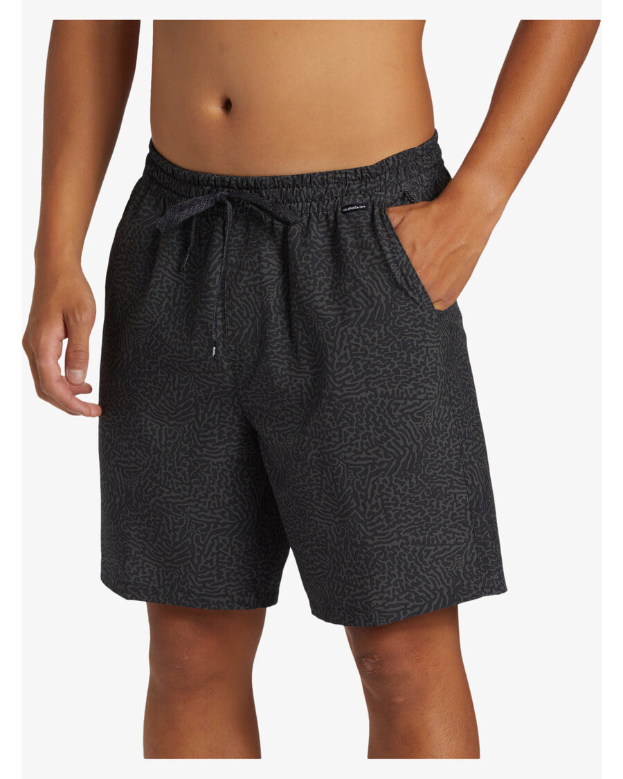 クイックシルバー タキサー プリント 水陸両用 18 インチ ハイブリッド ショーツ - ブラック