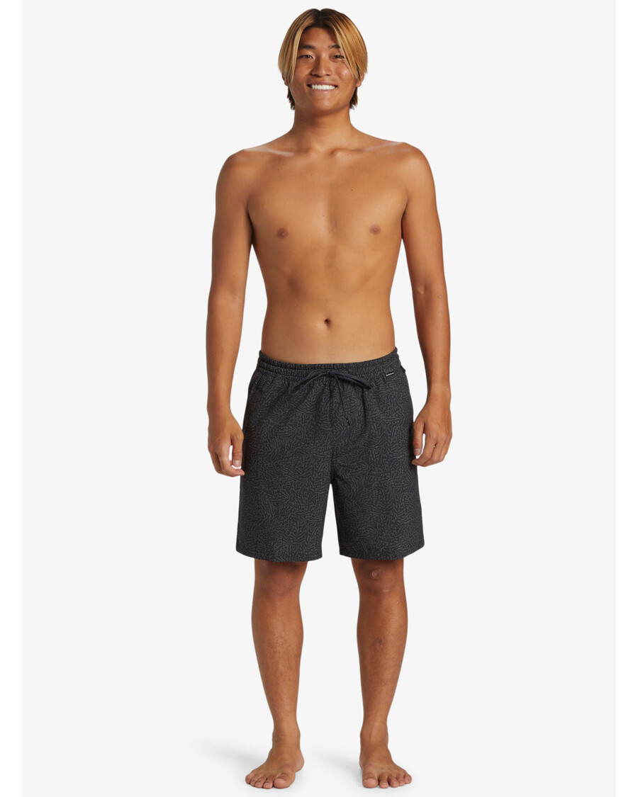 クイックシルバー タキサー プリント 水陸両用 18 インチ ハイブリッド ショーツ - ブラック