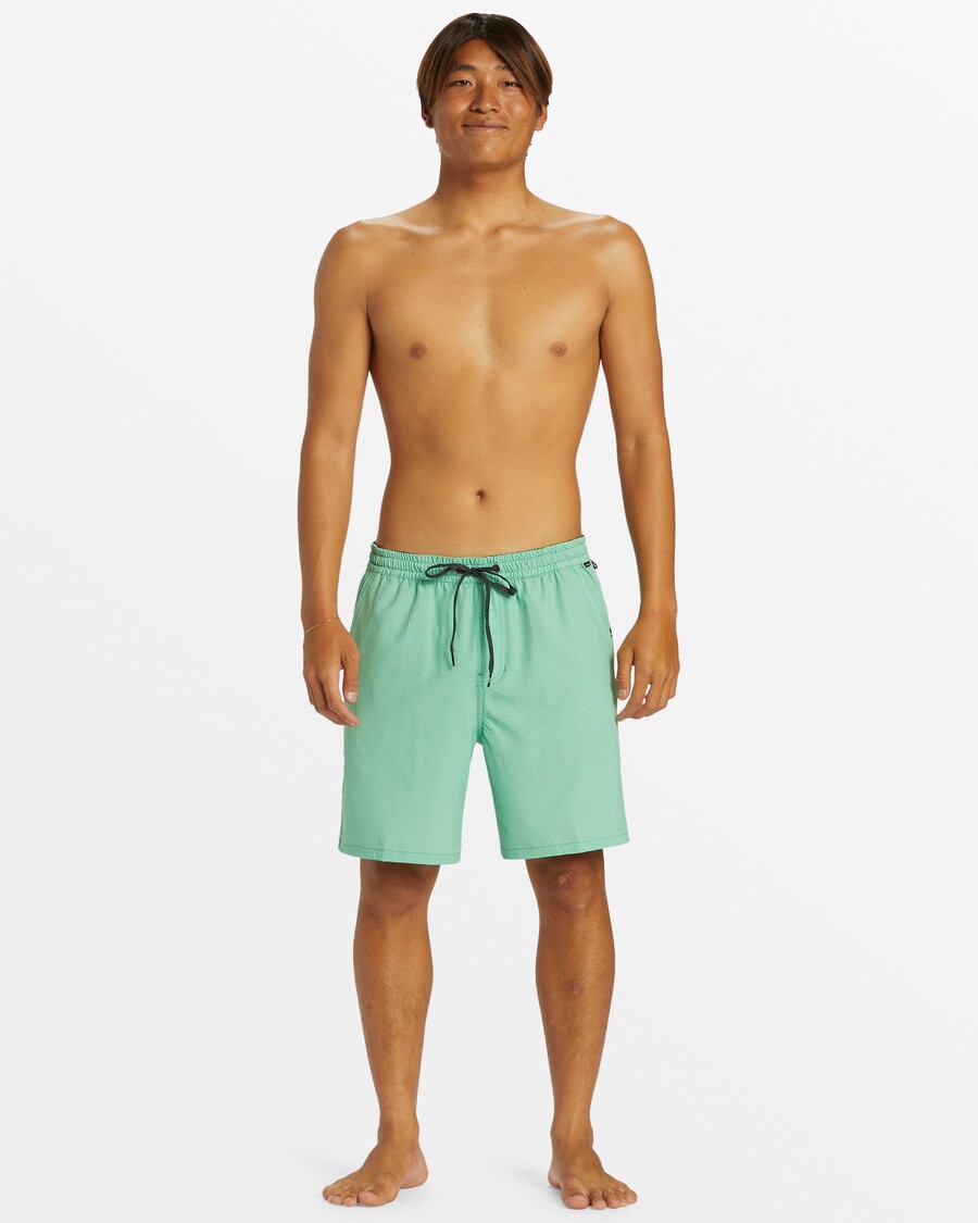 クイックシルバー タキサー ヘザー アンフィビアン 18 インチ ハイブリッド ショーツ - グリーン スプルース