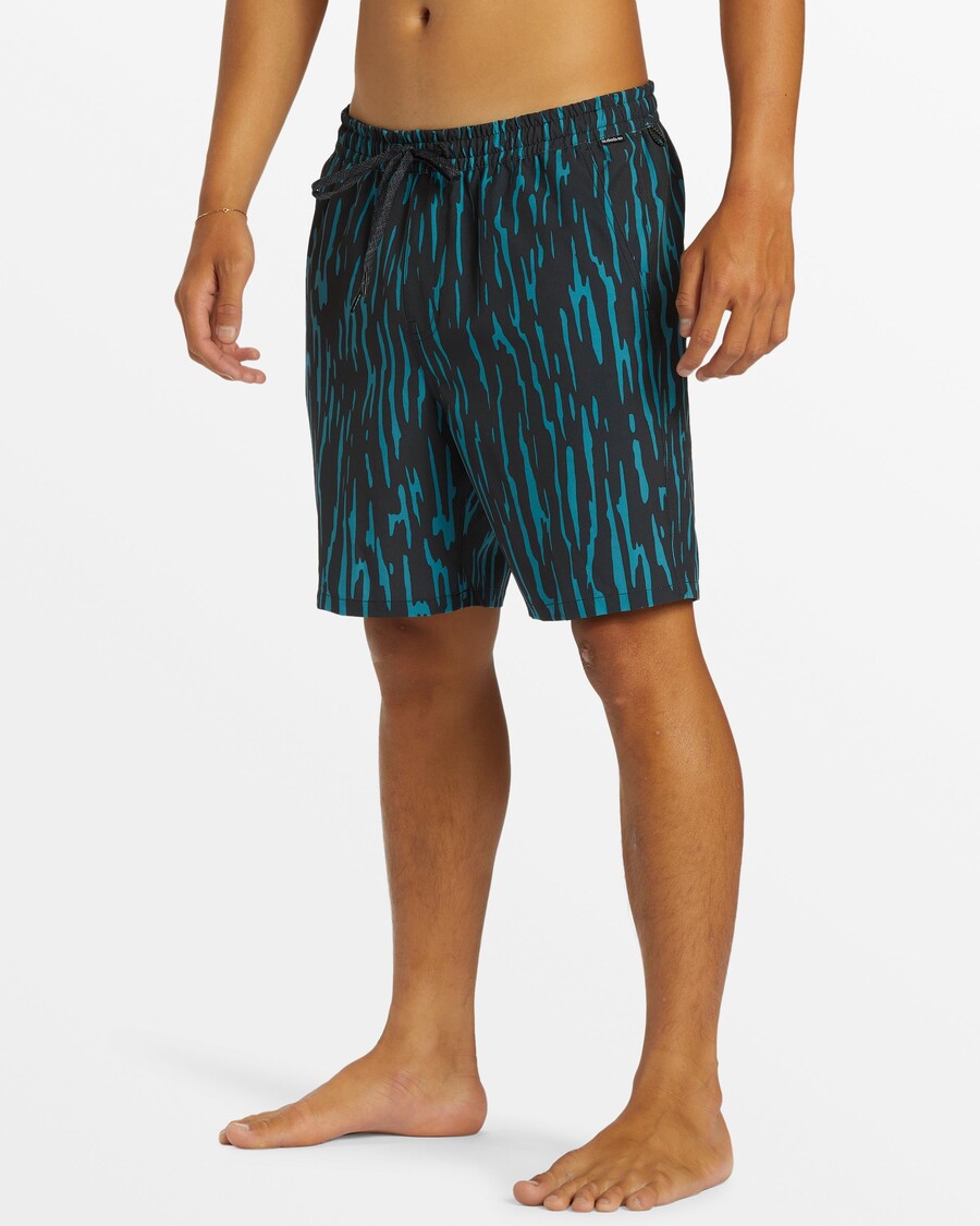 Quik Silver Taxer Print Amphibian 18" Hybrid Shorts - Tarmac