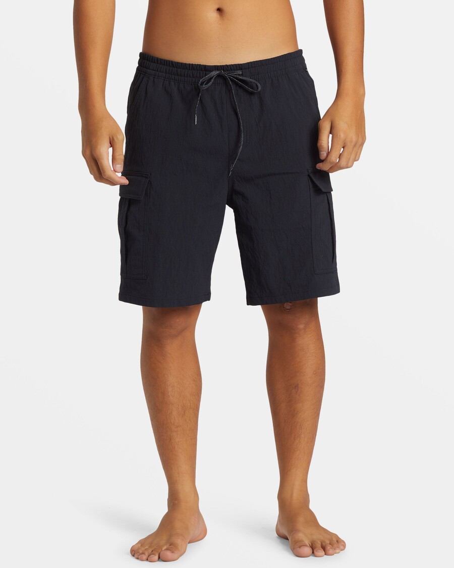 Pantaloncini Quiksilver Taxer Cargo 19" Anfibi Ibridi - Neri