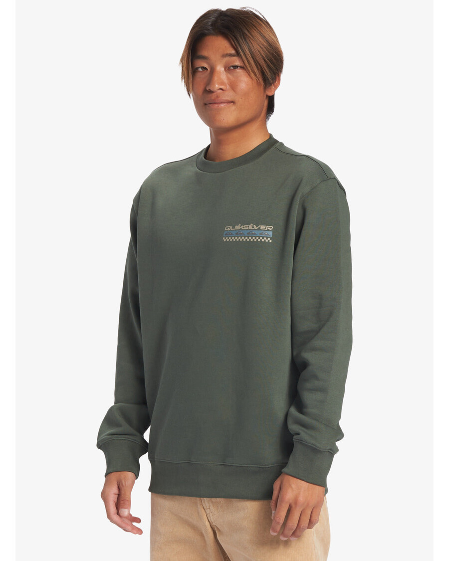 Quik Silver No Control Crew Fleece Crew Neck Sweatshirt - Climbing Ivy